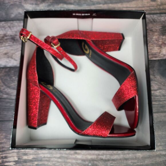 Guess Womens  Heels Dark Red Texture Size 9m Open Toe gg Shantel3 - Picture 13 of 14